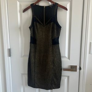 Sexy black net and gold express dress